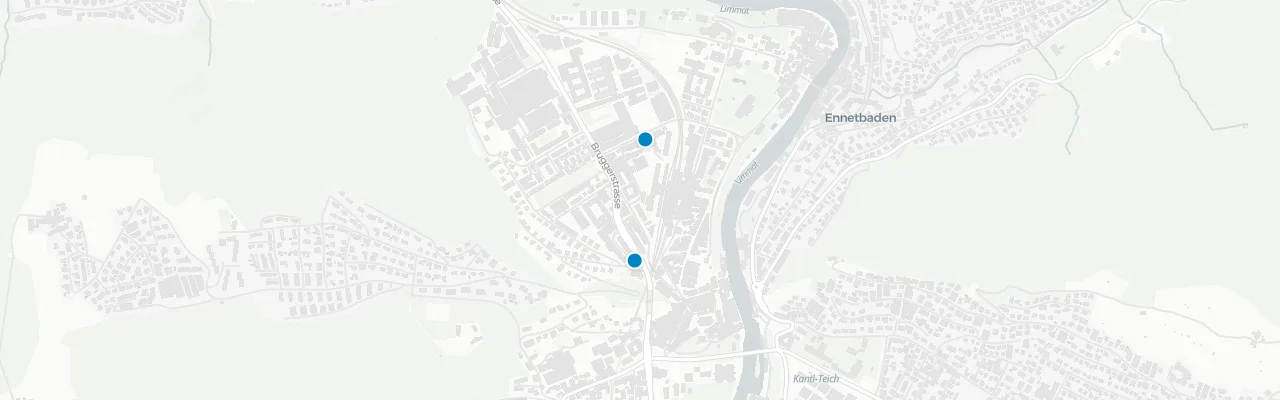 Map of rooftop venues in Baden