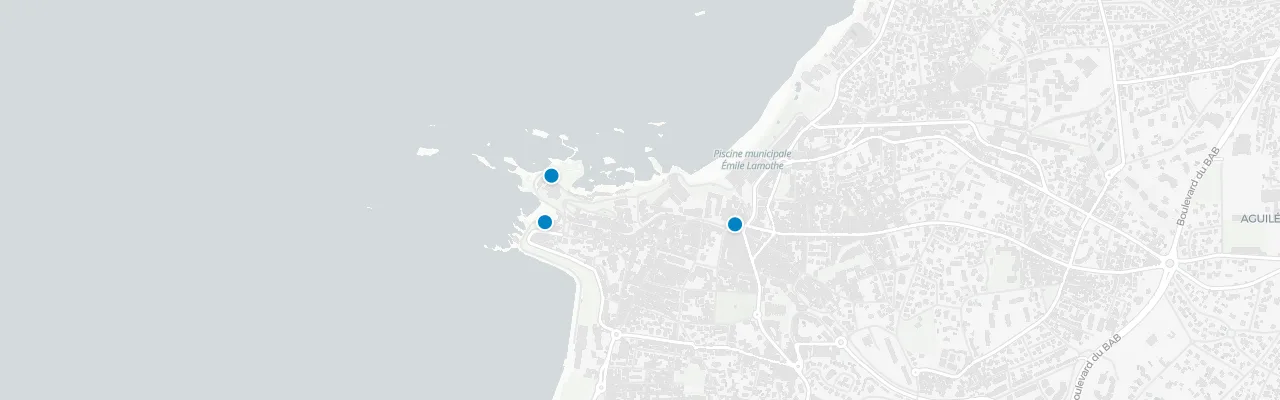 Map of rooftop venues in Biarritz