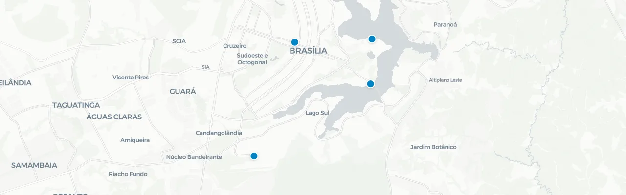 Map of rooftop venues in Brasilia