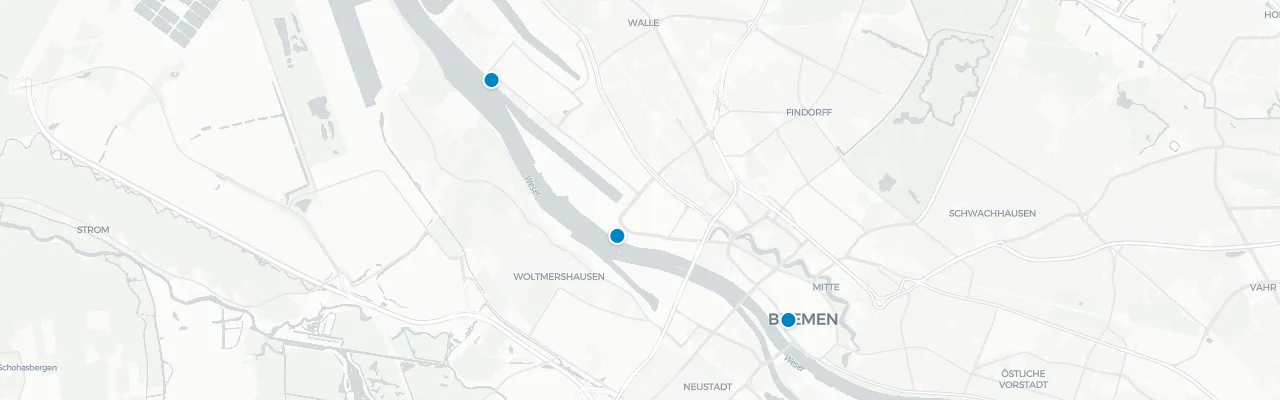 Map of rooftop venues in Bremen