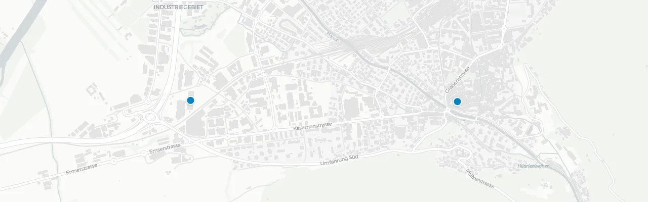 Map of rooftop venues in Chur
