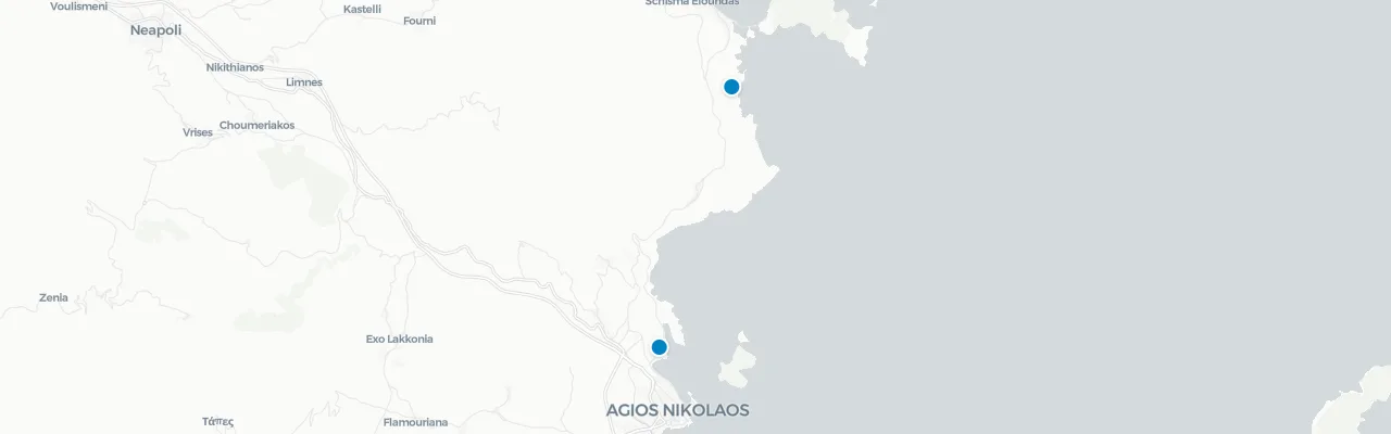 Map of rooftop venues in Crete