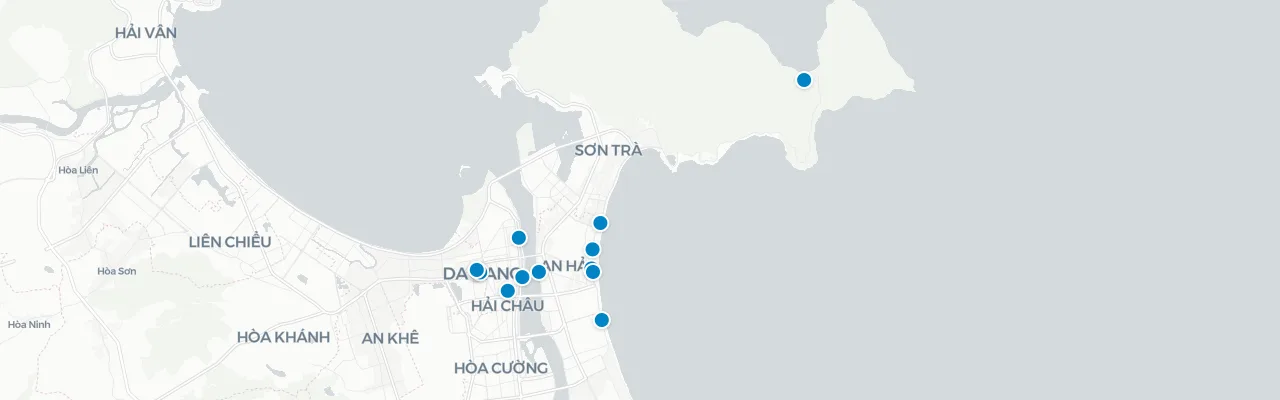 Map of rooftop venues in Da Nang