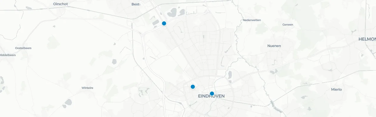 Map of rooftop venues in Eindhoven