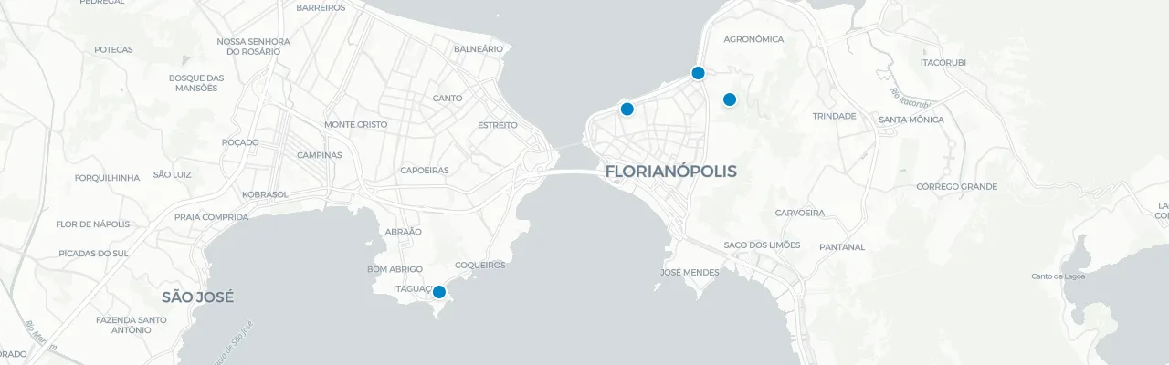 Map of rooftop venues in Florianopolis