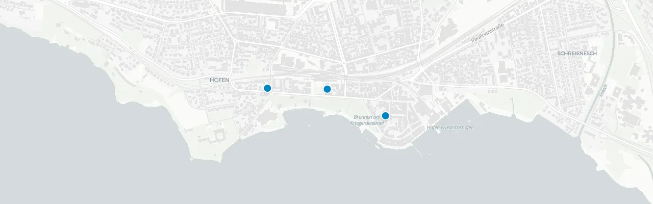 Map of rooftop venues in Friedrichshafen