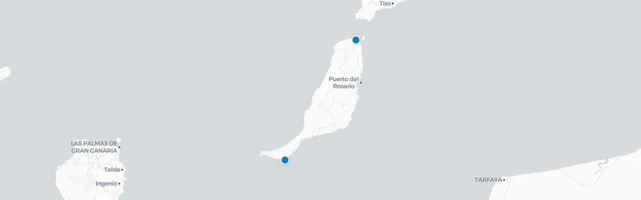 Map of rooftop venues in Fuerteventura