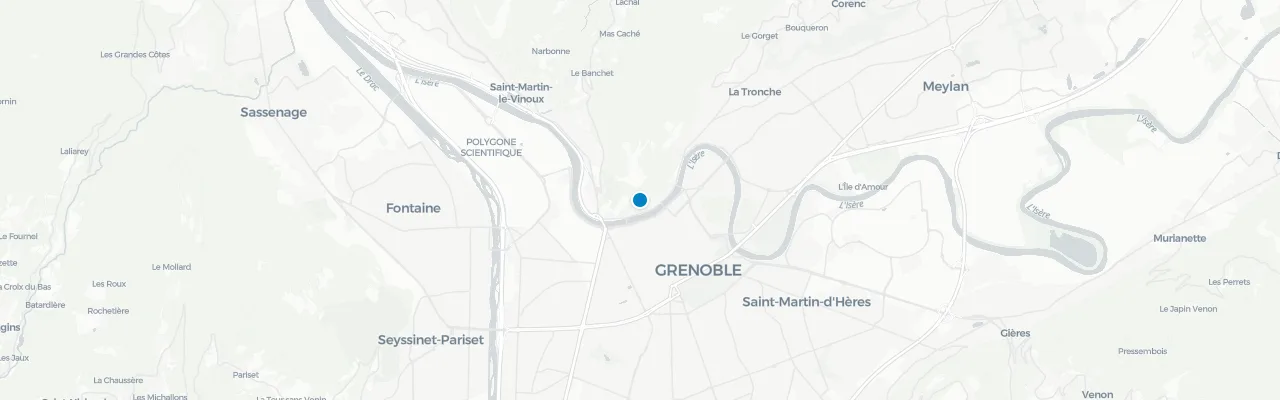 Map of rooftop venues in Grenoble