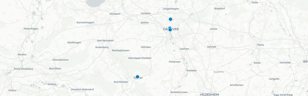 Map of rooftop venues in Hannover