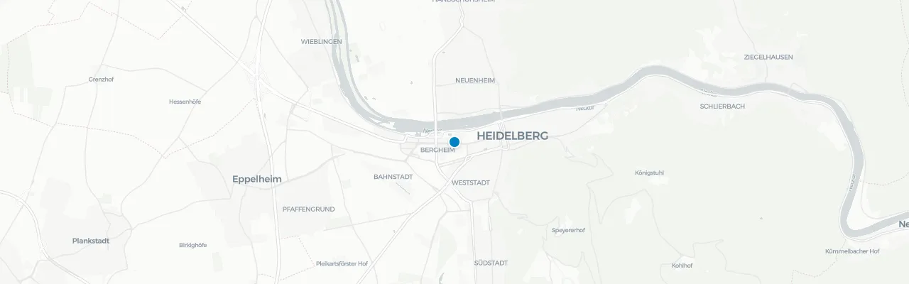Map of rooftop venues in Heidelberg