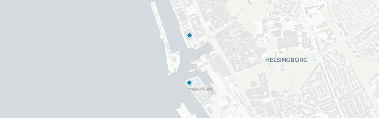 Map of rooftop venues in Helsingborg