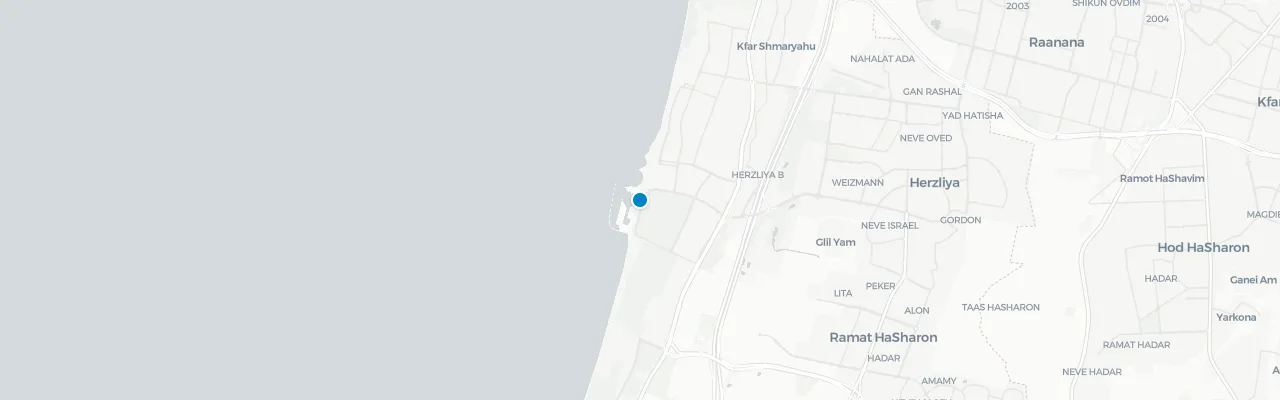 Map of rooftop venues in Herzliya