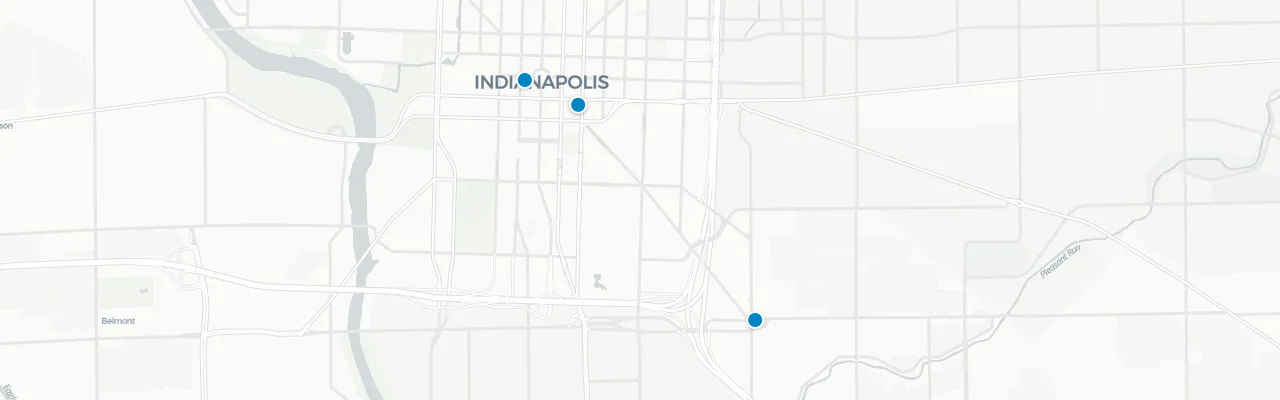 Map of rooftop venues in Indianapolis