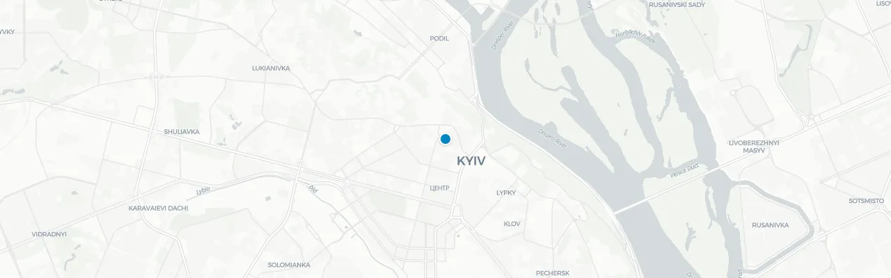 Map of rooftop venues in Kiev