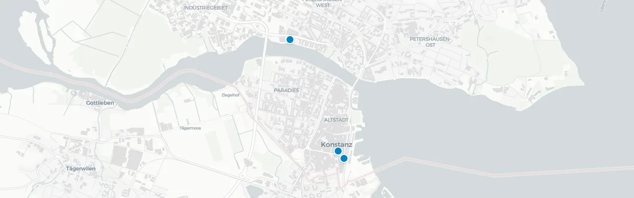 Map of rooftop venues in Konstanz