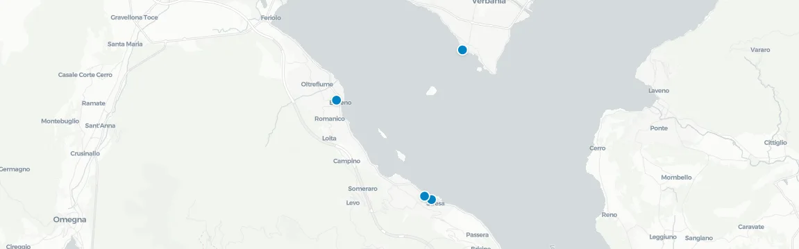 Map of rooftop venues in Lake Maggiore