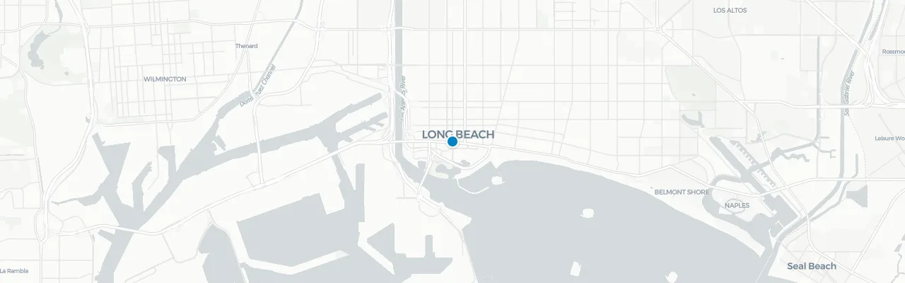 Map of rooftop venues in Long Beach