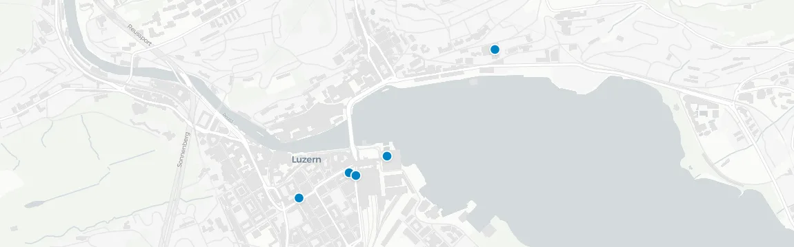 Map of rooftop venues in Lucerne