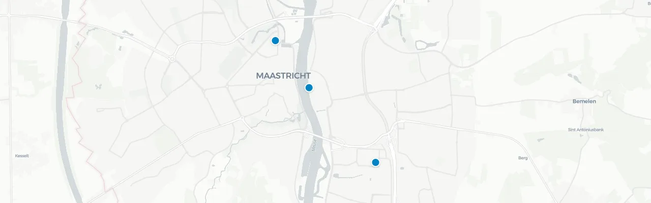 Map of rooftop venues in Maastricht
