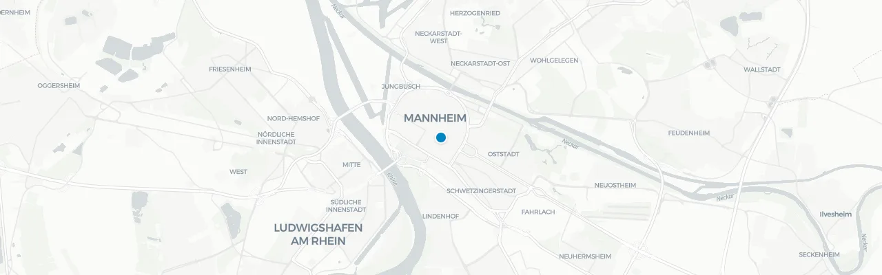 Map of rooftop venues in Mannheim