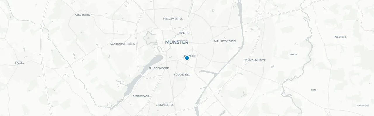 Map of rooftop venues in Muenster