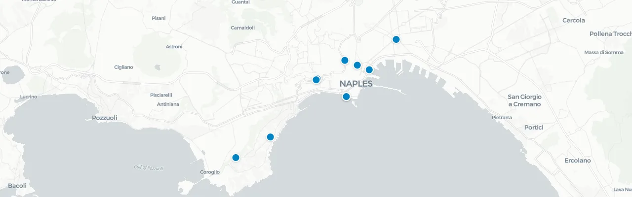 Map of rooftop venues in Naples
