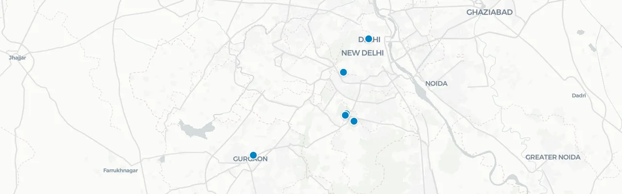 Map of rooftop venues in New Delhi