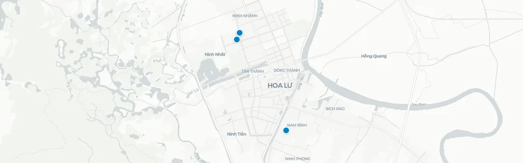 Map of rooftop venues in Ninh Binh
