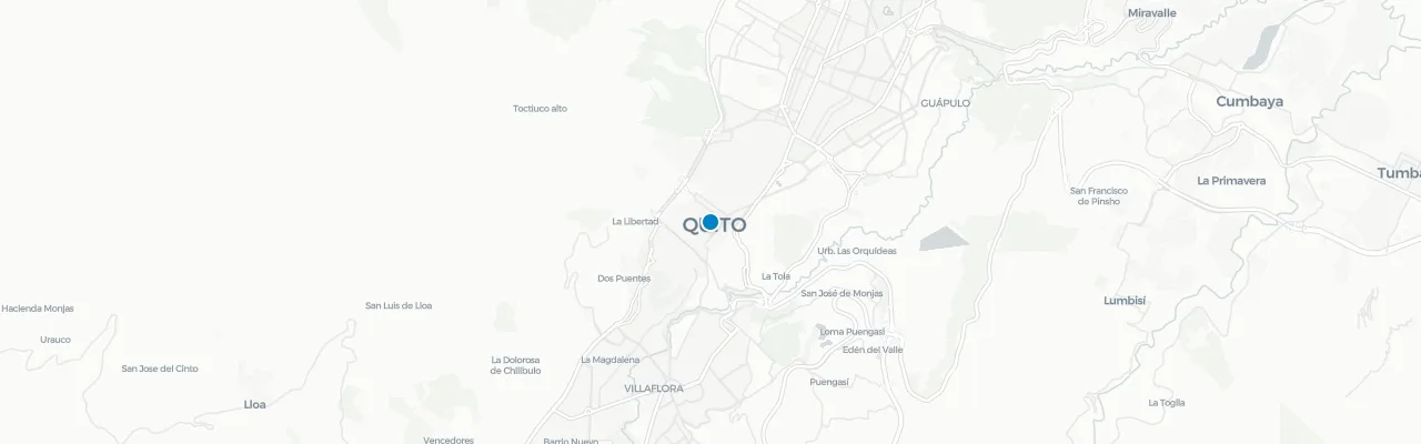 Map of rooftop venues in Quito