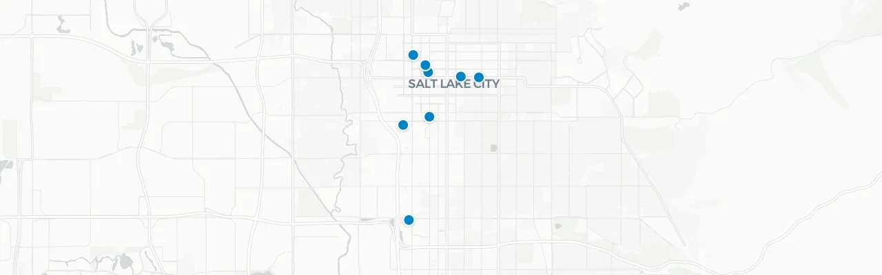 Map of rooftop venues in Salt Lake City