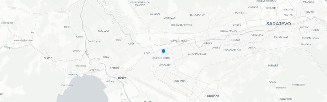 Map of rooftop venues in Sarajevo