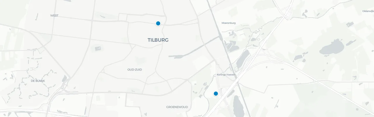 Map of rooftop venues in Tilburg