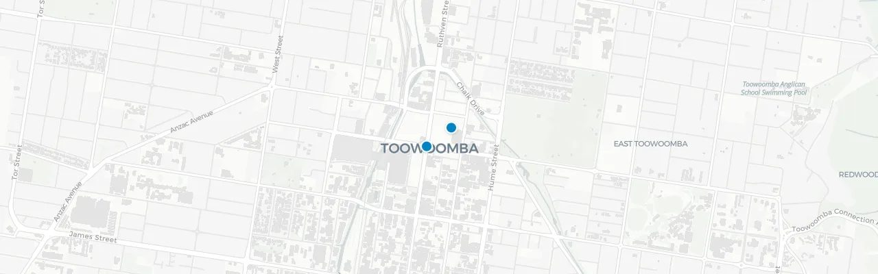 Map of rooftop venues in Toowoomba