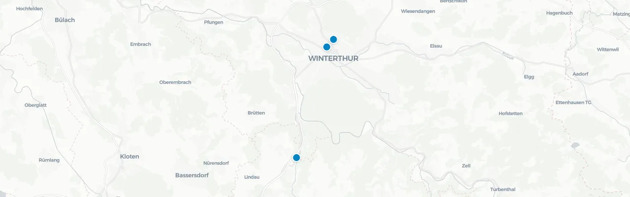 Map of rooftop venues in Winterthur