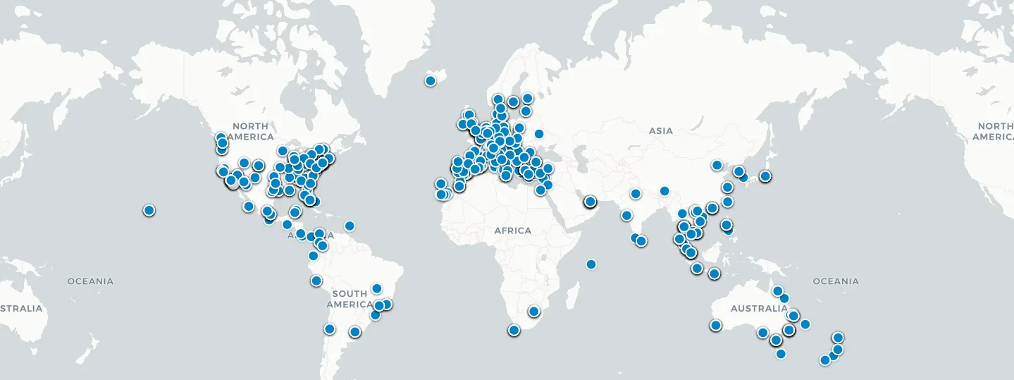 Global rooftop venues map