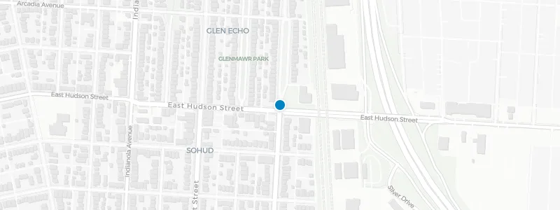 Map showing location of Budd Dairy Food Hall