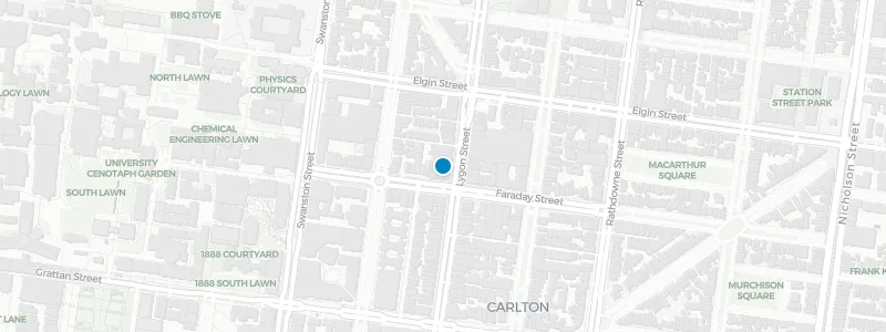 Map showing location of Johnny's Green Room