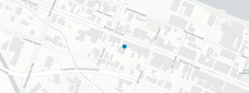 Map showing location of Hyatt House Augusta Downtown