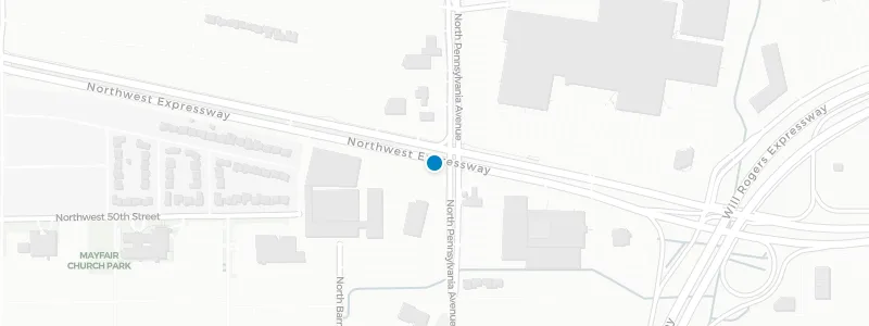 Map showing location of RH Rooftop Restaurant Oklahoma City