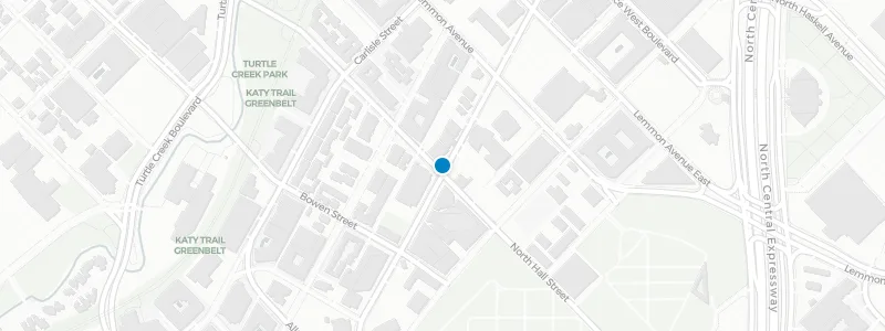 Map showing location of Quarter Bar Dallas