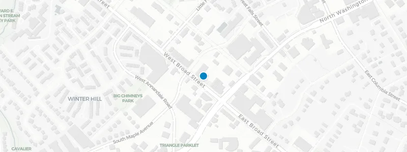 Map showing location of Dogwood Tavern