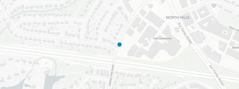 Map showing location of RH Rooftop Restaurant at RH Raleigh