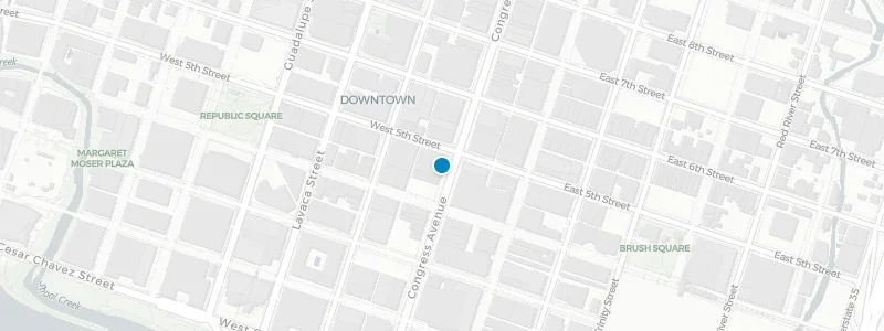 Map showing location of Shiner's Saloon, Austin