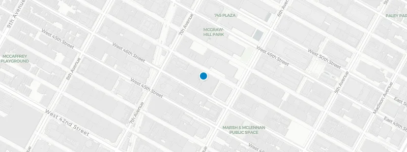 Map showing location of Haven Rooftop NYC