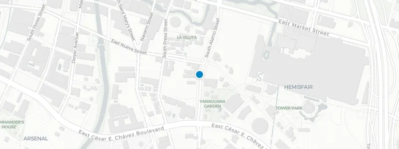 Map showing location of Tenfold Rooftop