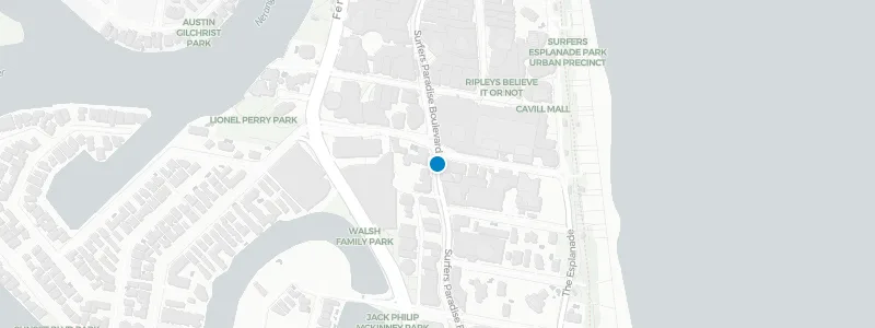 Map showing location of The Island Rooftop