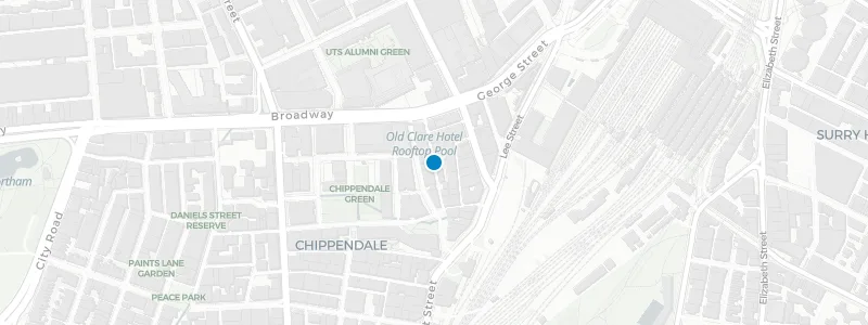 Map showing location of The Rooftop at The Old Clare Hotel