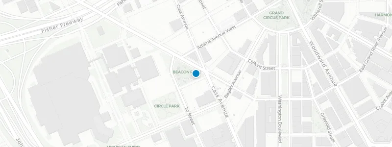 Map showing location of Lumen Detroit