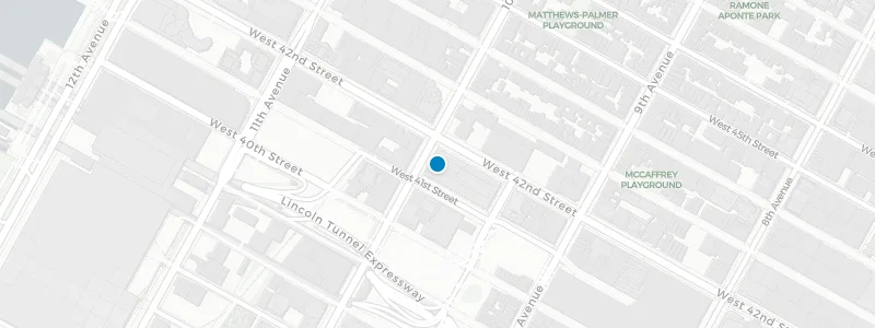 Map showing location of YOTEL New York Times Square 