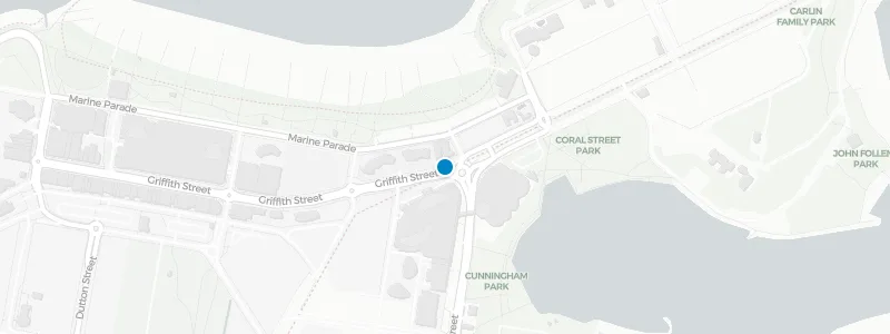 Map showing location of Moxy's Rooftop Bar